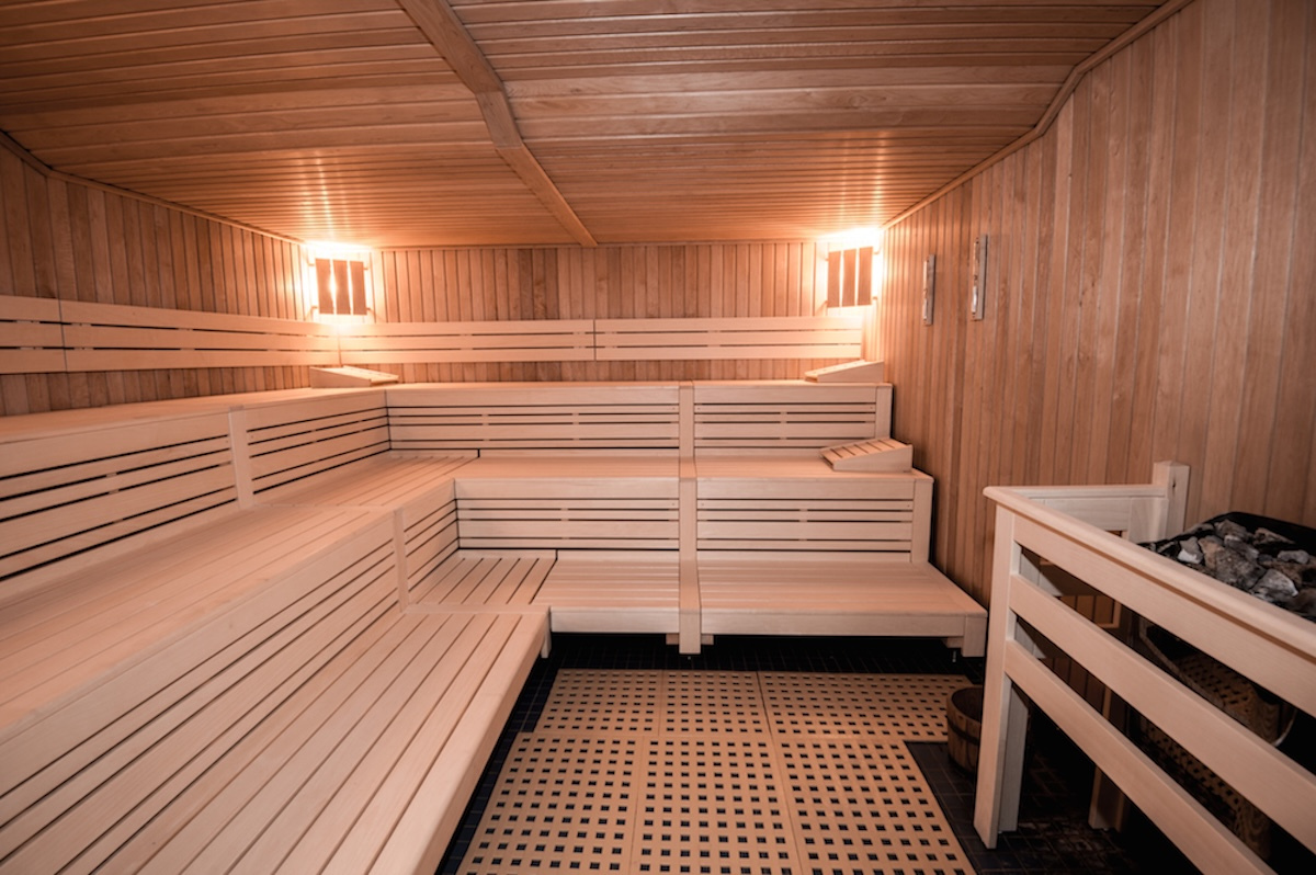 Renovierte Sauna eines Fitness-Studios